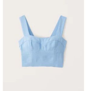 Abercrombie Cropped Linen-blend corset top